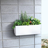 Self watering white balcony planter box
